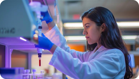 Tecnóloga examinando resultados de laboratorio